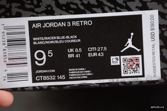 Cheap EP WHITE CT8532-145 AIR BLUE 3 JORDAN RETRO CT8532-145 0201